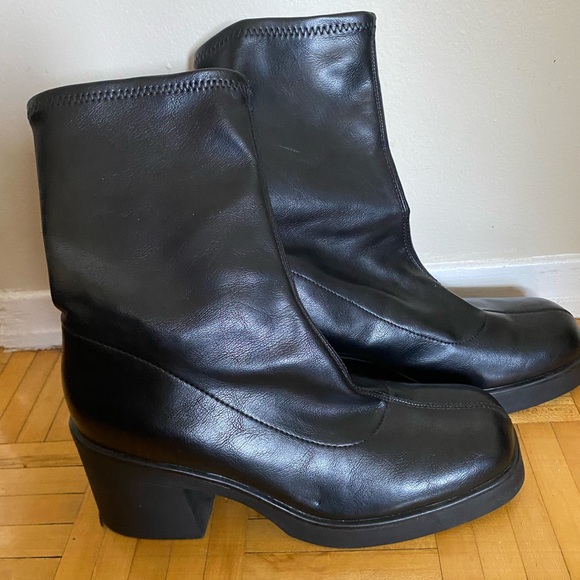 Call It Spring Black Leather High heel Boots - Picture 1 of 7
